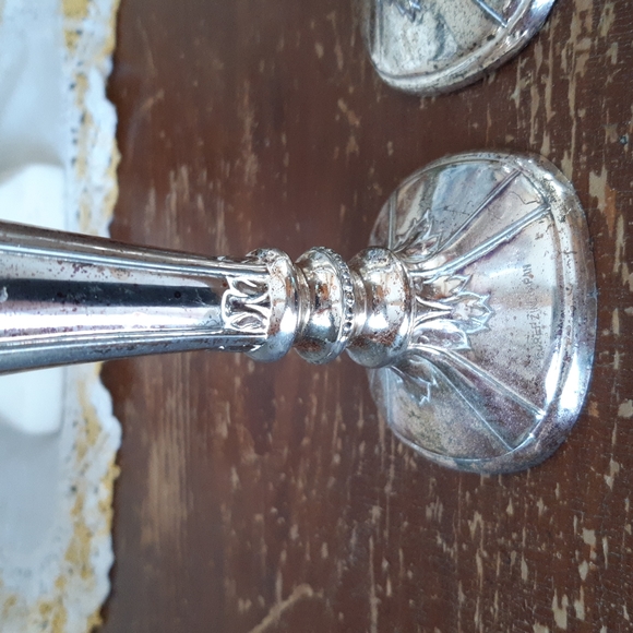 Vintage Silverplate Bud Vases - Picture 3 of 6